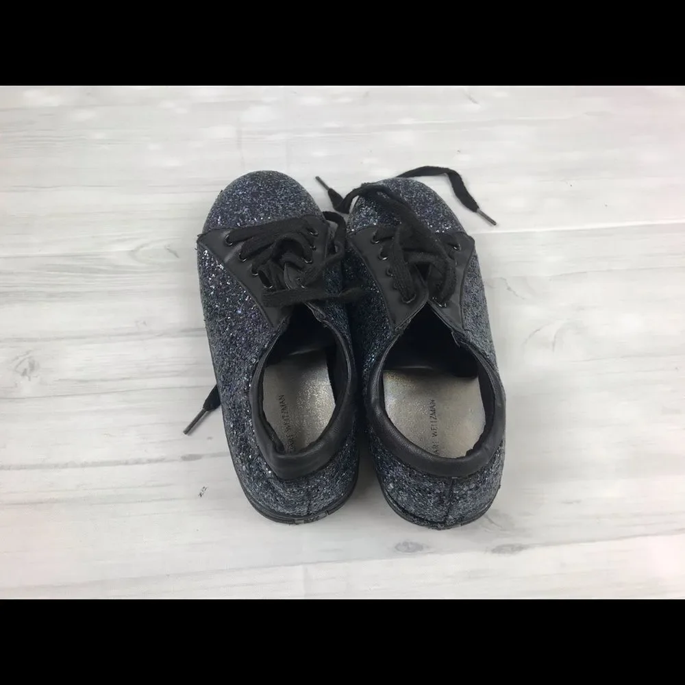 Stuart Weitzman Blue Sparkle Tennis Shoes. Sz 4